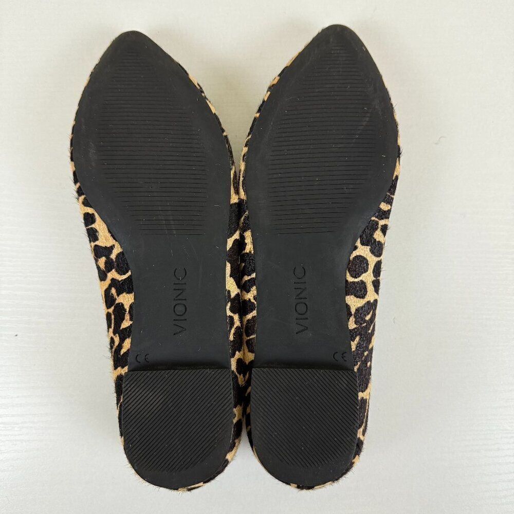 Vionic Pointed Toe Leopard Flats - Picture 9 of 10